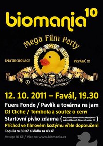 BIOMANIA 10: MEGA FILM PARTY + IMATRIKULACE PRVÁKŮ